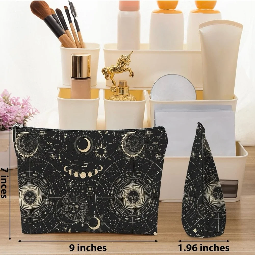 Spell Golden Sun & Moon Star Witchy Makeup Bag